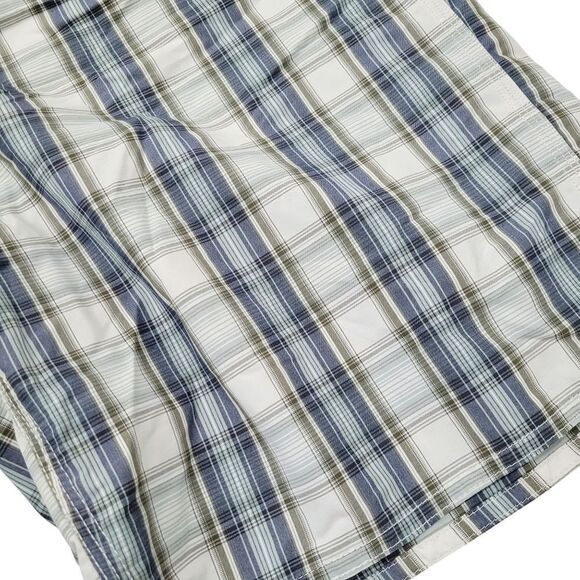 2/$20 Eddie Bauer Blue & White Plaid Pattern Swimmer Pants Size: M - Picture 5 of 10